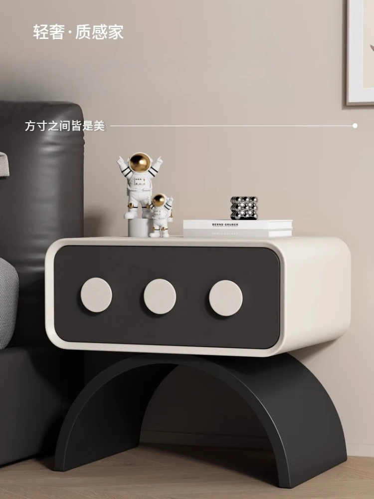 Creative medieval cream wind solid wood bedside table simple children's bedroom bedside storage cabinet