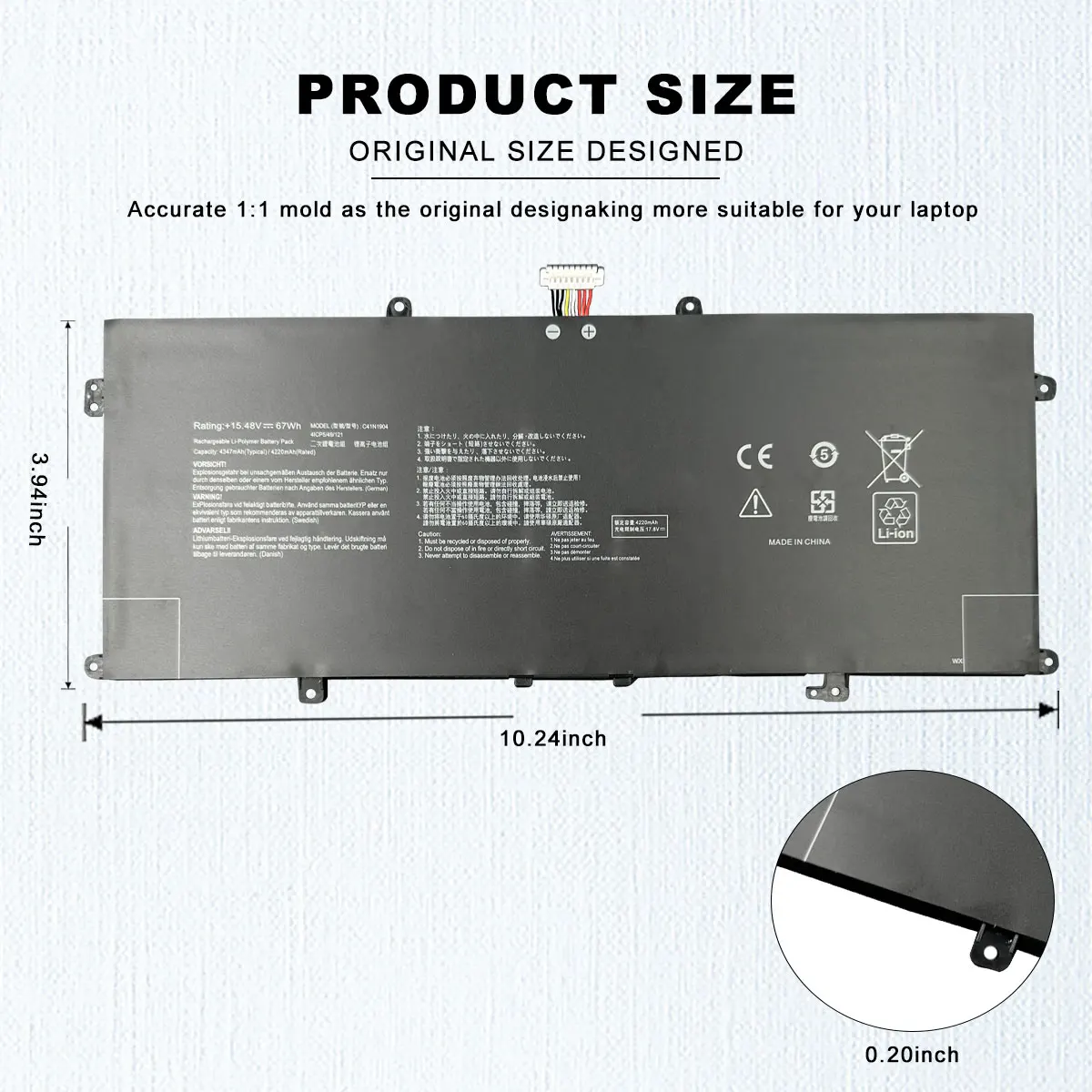 DXT Neue Laptop Batterie C41N1904 Für ASUS ZenBook 14 UX425UA UM425IA UX425EA UX425JA BX325JA UX325EA UX325JA UX363EA