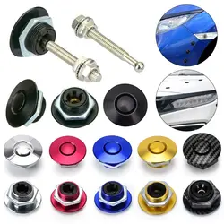 1Pcs Universal Aluminum Push Button Billet Quick Release Racing Car Front Bumper Hood Pin Engine Bonnet Lock Latch Clip Body Kit