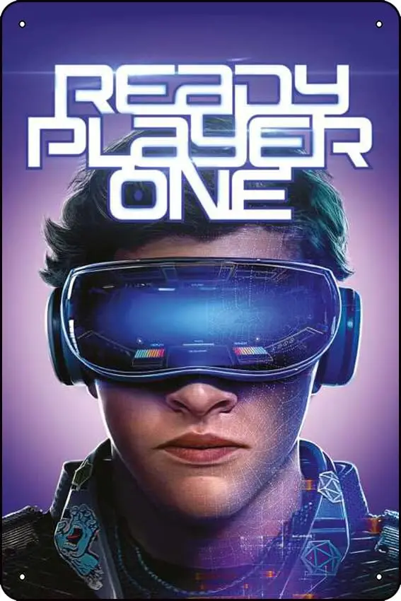 Постер кинофильма Ready Player One (2018), винтажный металлический жестяной знак в стиле ретро, Настенный декор, металлический знак, 8x12 дюймов