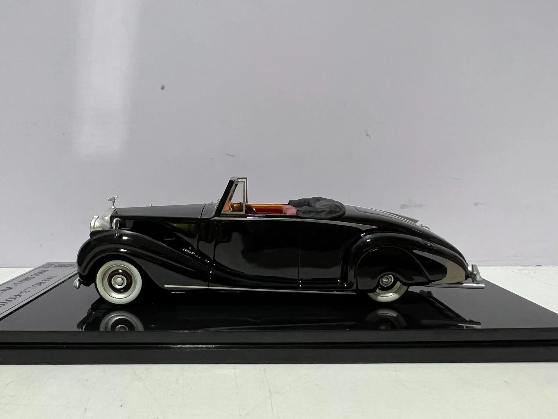 Diecast 1/43 Schaal Rolls-Royce 1950 Zilveren Convertible Hars Automodel Collectible Toy Gift Souvenir Display Ornament