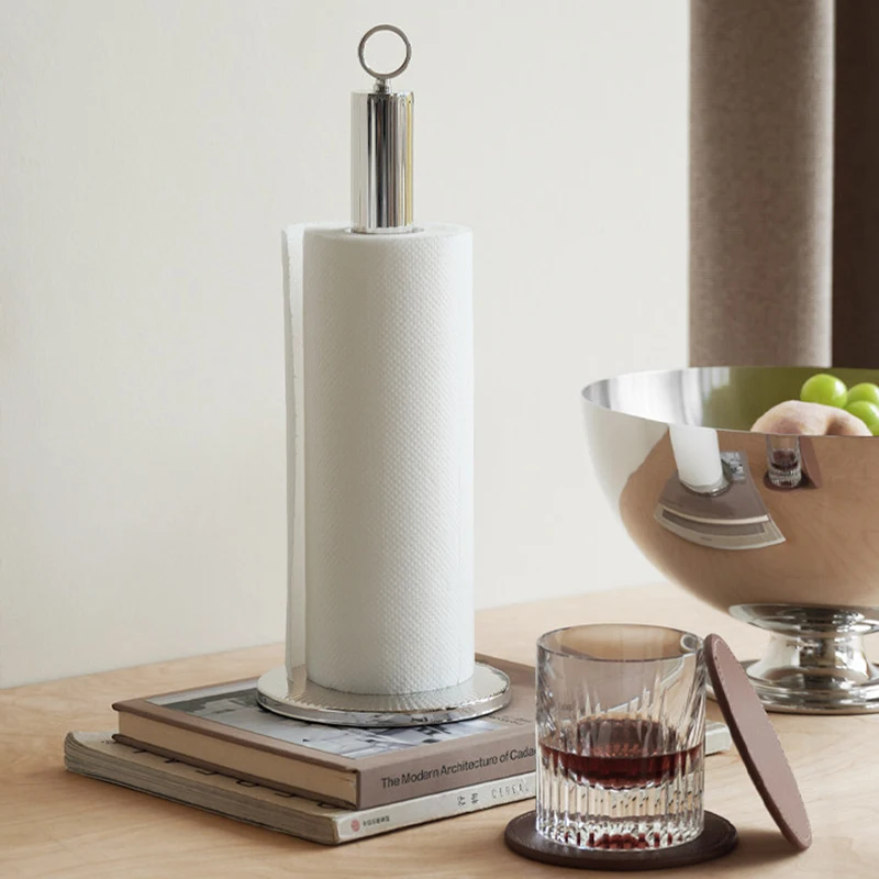 Stainless Steel Roll Paper Stand Kitchen Roll Paper Organizer Rack Portable Tissue Storage Holder Nordic Living Room Decoration