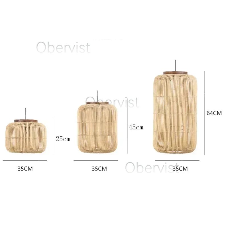 Japan Rattan Weaving Pendant Light Wabi Sabi Ceiling Lamp for Teahouse Restaurant Living Room Home Decor