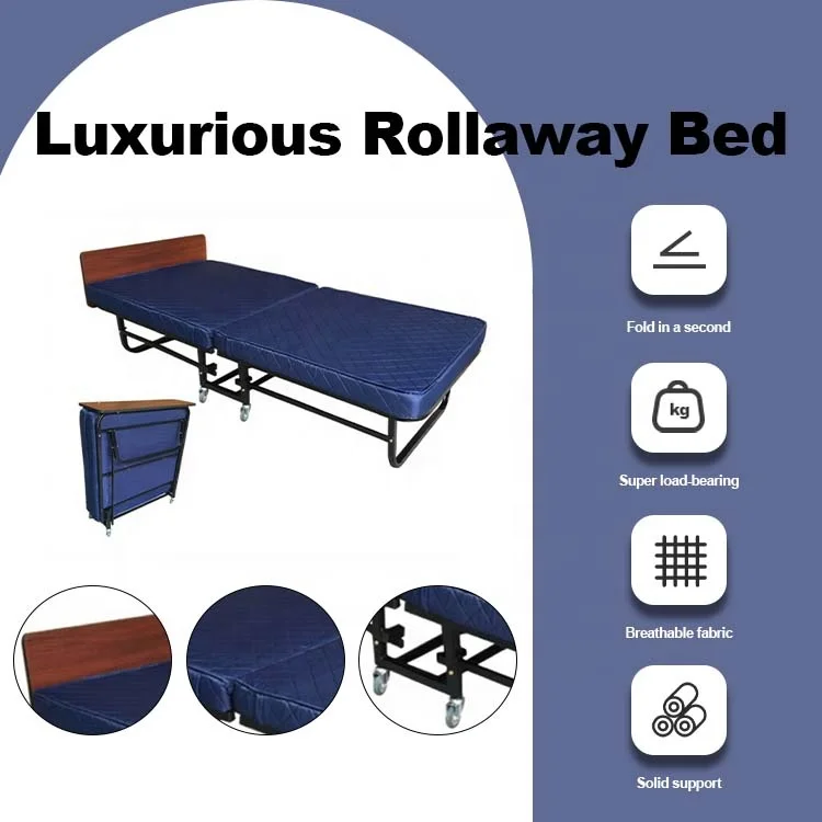 الشركة المصنعة رائجة البيع عالية الجودة للمنزل شقة غرفة الضيوف غرفة نوم سرير معدني محمول قابل للطي مع مرتبة #2