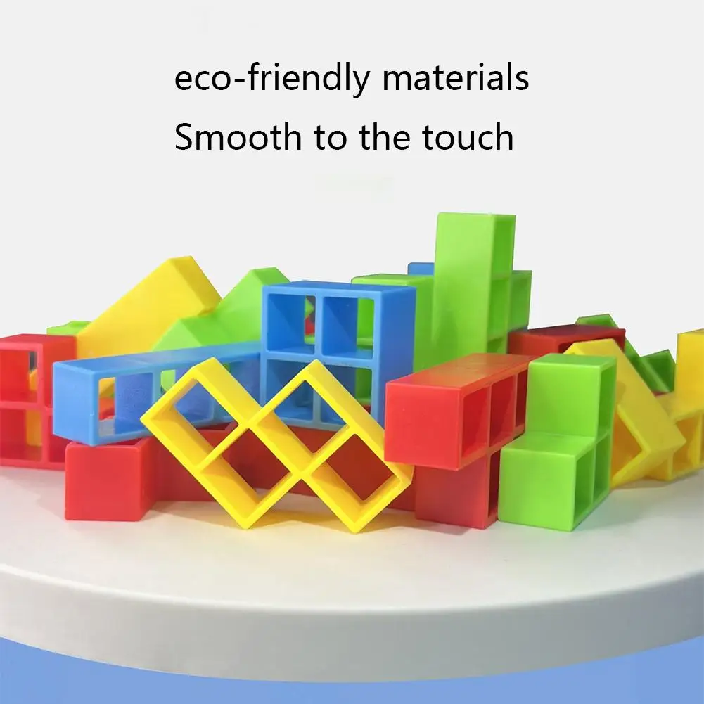 16 /32/48/64 Blocks Building Block Brick Toy Balance Stacked High Tower Swing Game Desktop Toy For Children Christmas Birthday