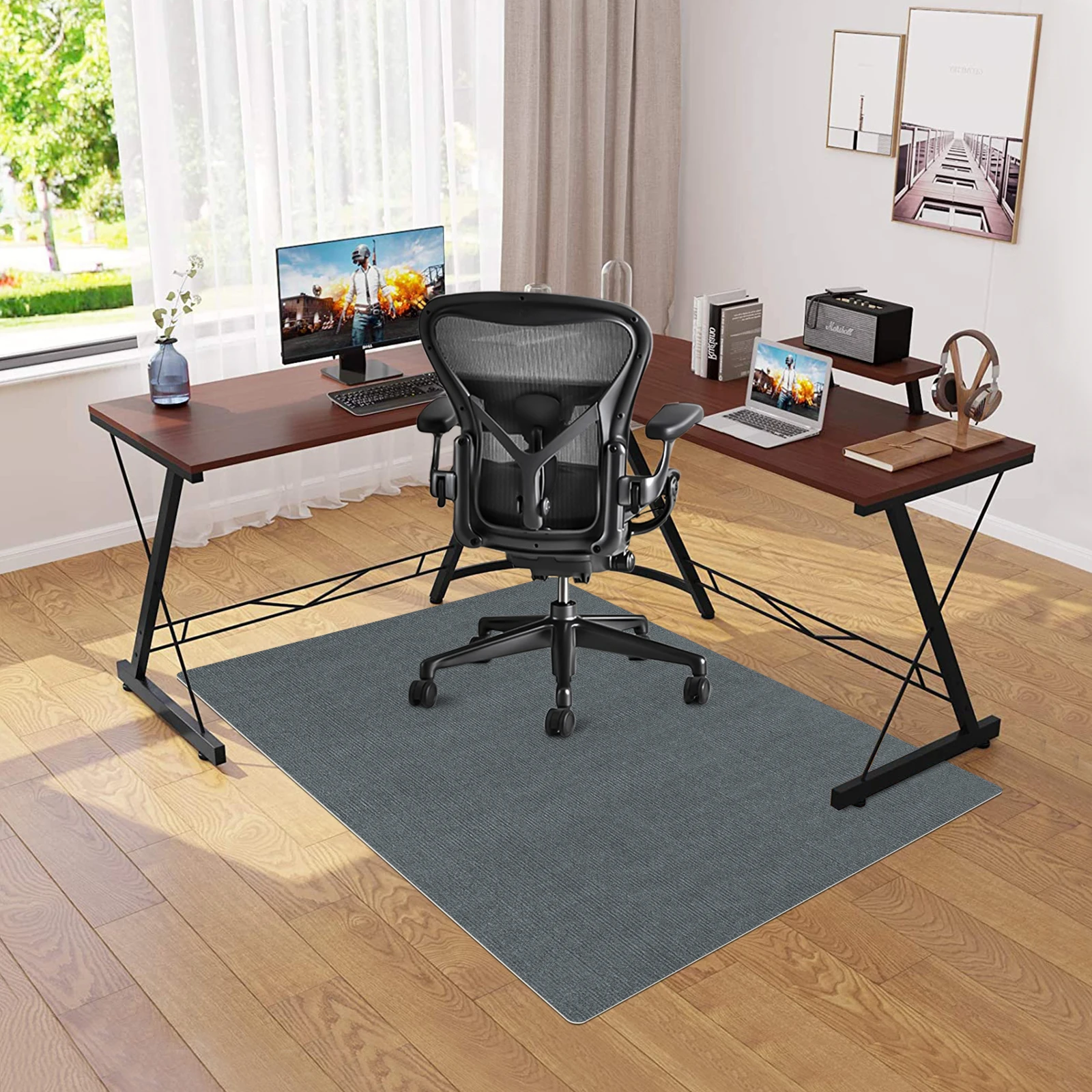 Office Chair Mat for Hardwood Floor, Computer Chair Mat, Desk Chair Mat, Large Anti-Slip Floor Protector for Home Office