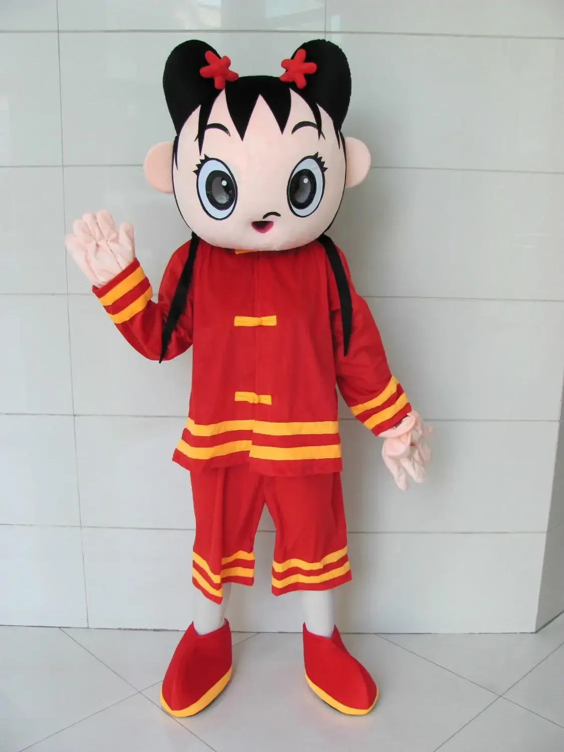 

New Version lucky China Girl Mascot Costume Adult Birthday Party Fancy Dress Halloween Cosplay Outfits Clothing Xmas