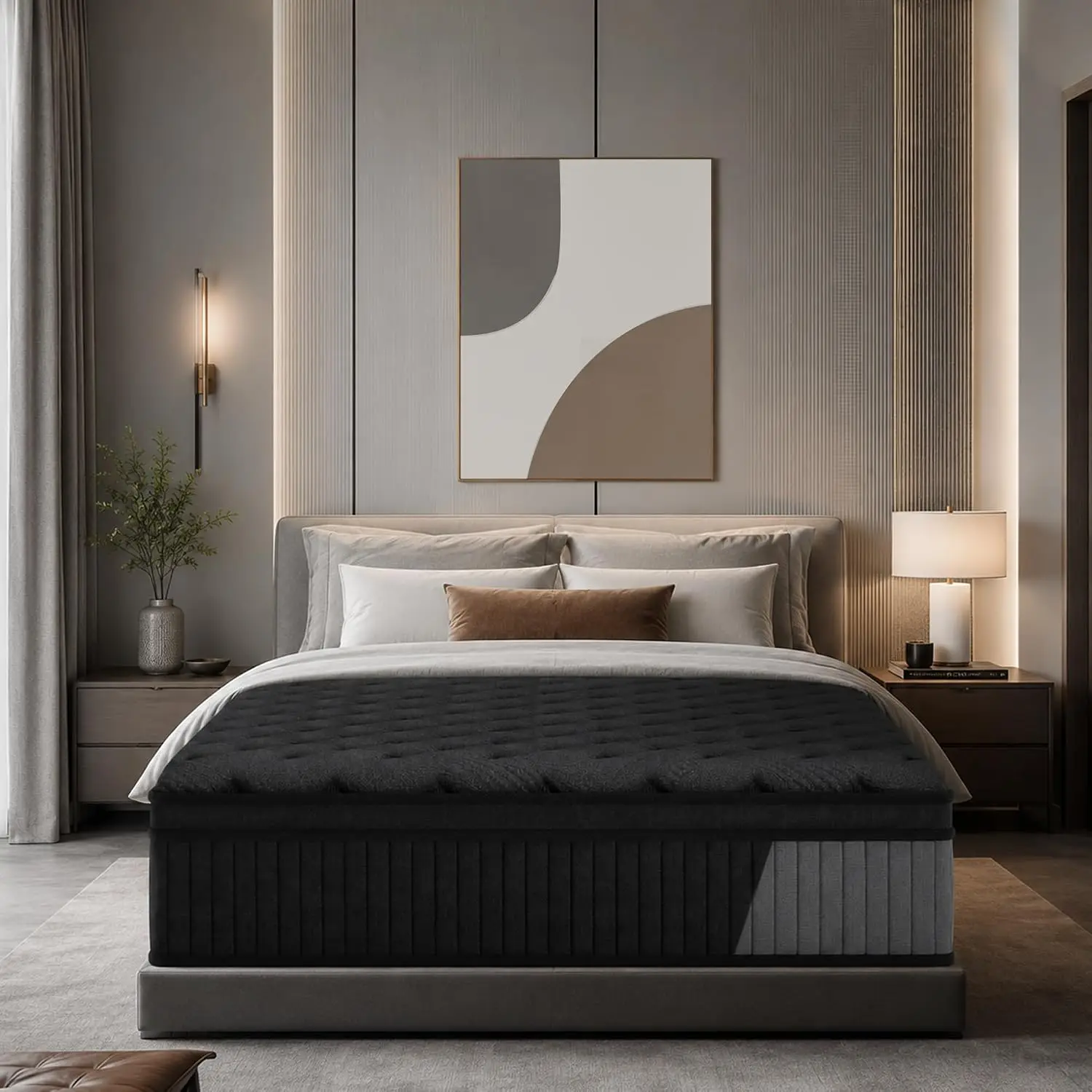 12 Inch King Size Hybrid Bed Mattress,Medium Firm with Motion Isolation,Customized