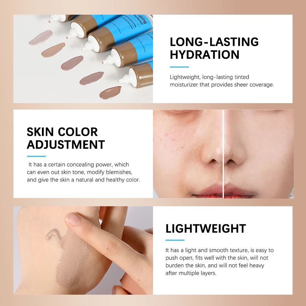 28ml Hydrating Skin Tint Perfector - Aqua Release Tinted Moisturizer Lightweight Formula - Sheer to Light Coverage Face Makeup