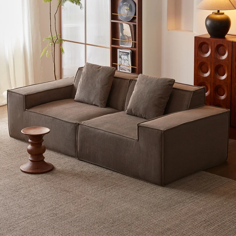 Sofa Keluarga Klasik Model Sectional, Nyaman, Dapat Direbahkan, Sofa Modern untuk Bersantai, Furnitur Ruang Tamu