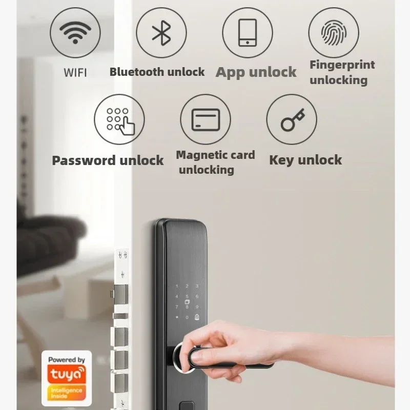 

Умный электронный дверной замок с Wi-Fi, биометрическим сканером отпечатков пальцев, смарт-картой, паролем, ключом, Bluetooth, система домашней безопасности