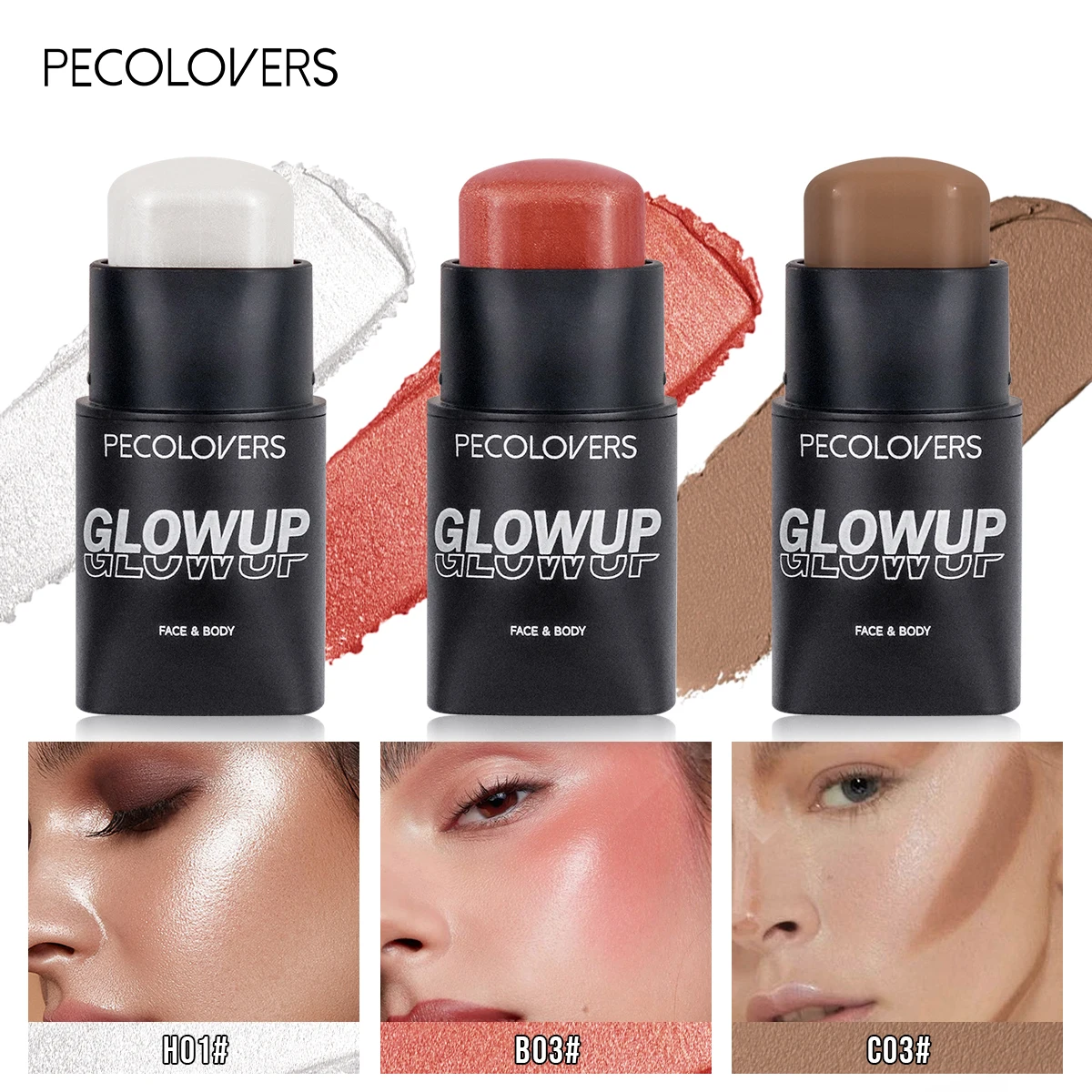 3D Face Bronzers & Highlighters Stick Makeup Face Contouring Bronzer Stick Silkworm Blusher Rouge Cream Modify Concealer Pen