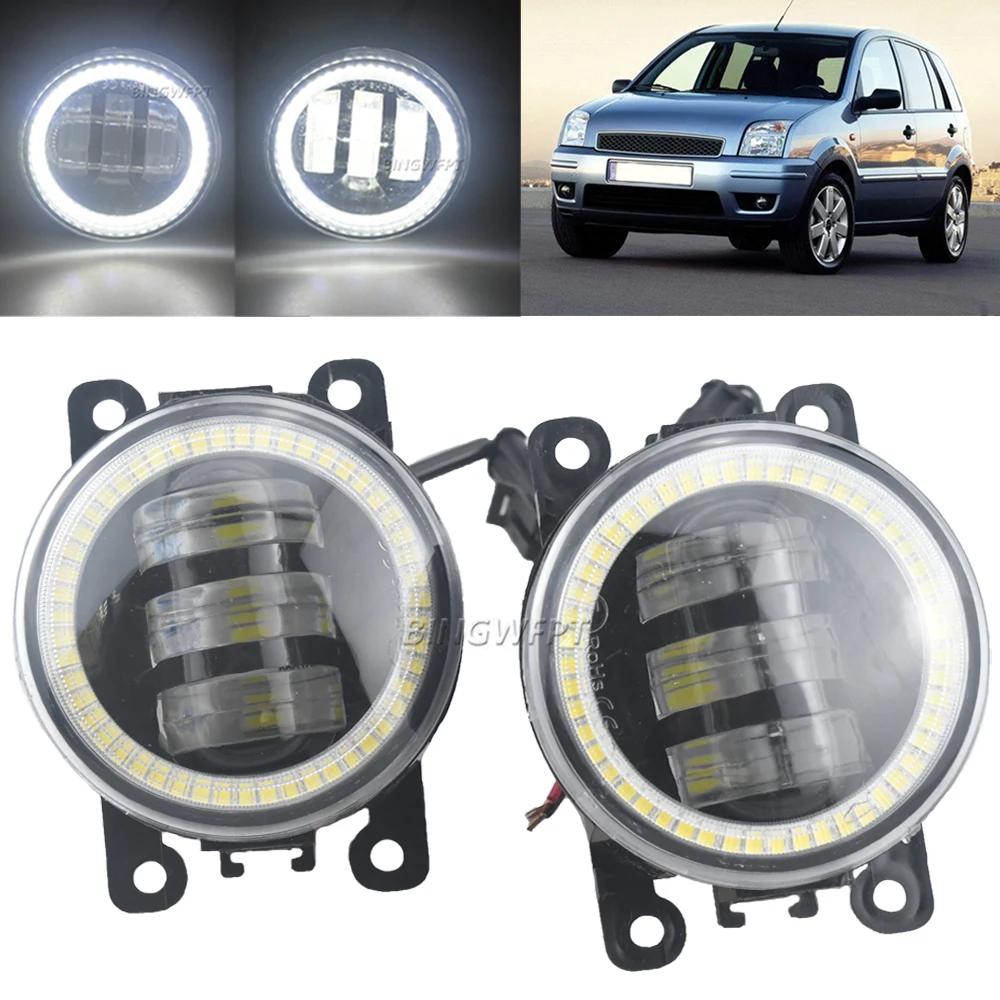 Angel Eye Fog Light For Ford Fusion Estate JU 2002 2003 2004 2005 2006 2007 2008 Car LED Lens DRL Fog Driving Lamp