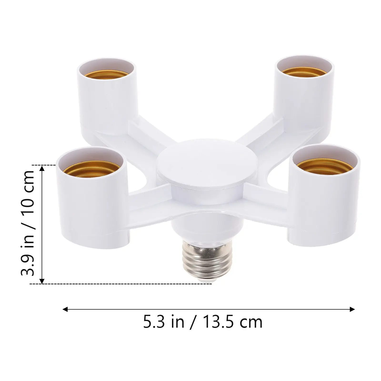 Light Socket Splitter 4-Branch Adapter for E26 E27 Lamp Sockets Flame Retardant ABS Copper Bulb Extender for LED