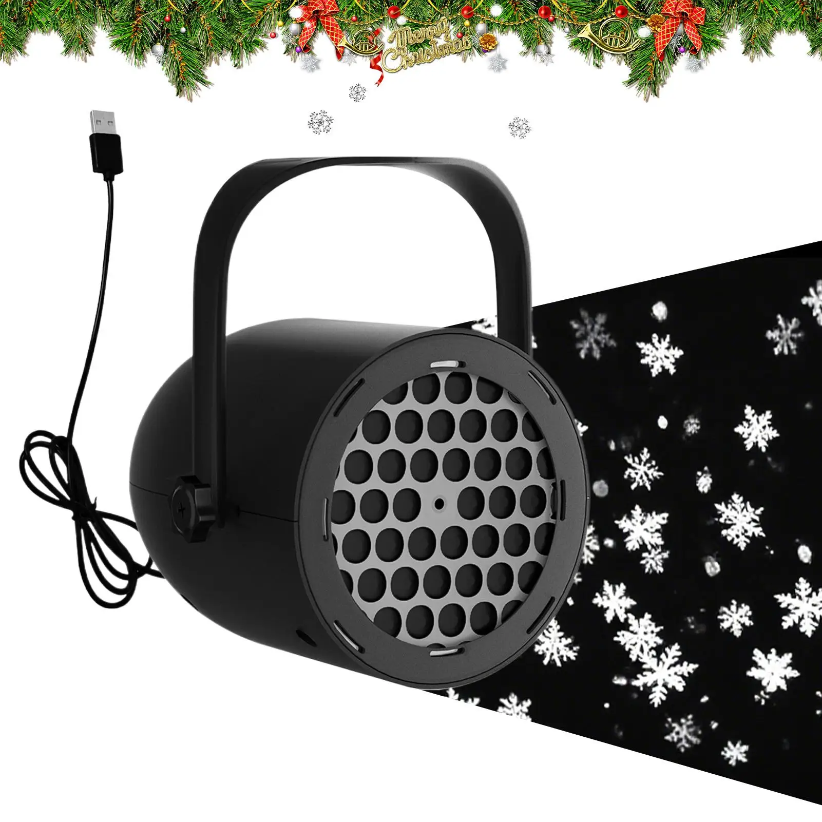 Luces de proyector de copo de nieve LED decoraciones navideñas lámpara de escenario giratoria 2025 Navidad fiesta de año nuevo vacaciones