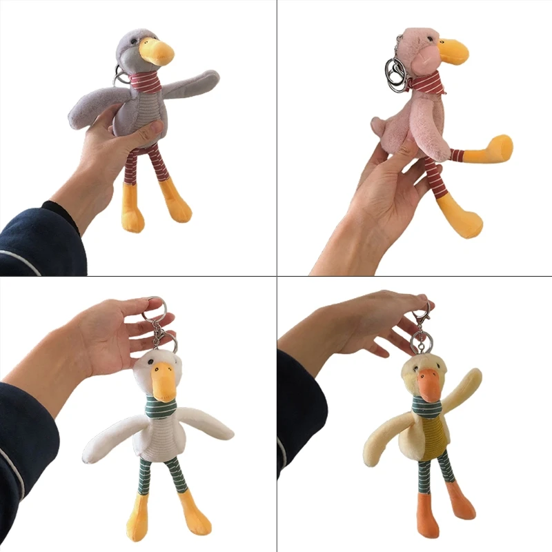 

Toy Duck Soft Stuffed Scarf Duck for Key Rings Plush Animal Bag Charm Pendant Cartoon for Doll Keychains Car for Key Acc