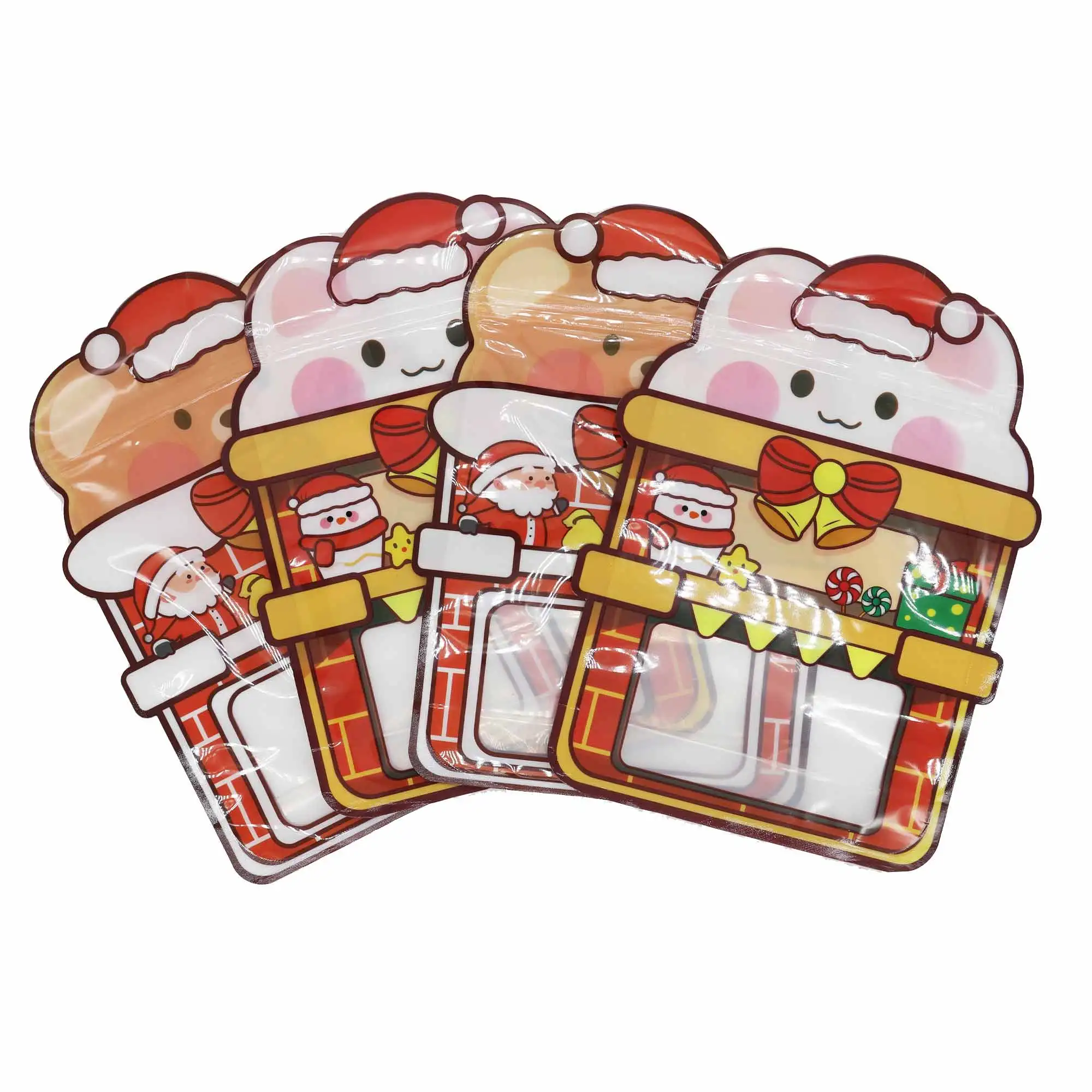 50Pcs Smell Proof Stand Up Zipper Pouch Lovely Cartoon Cookie Snacks Gift Plastic Packaging Ziplock Bags