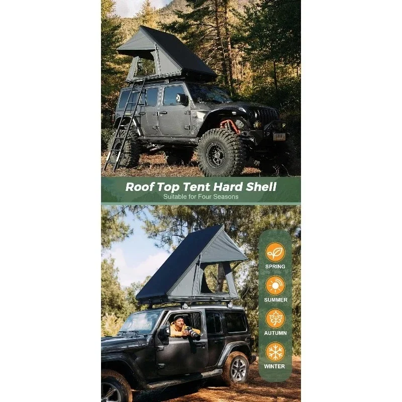 Waterproof Outdoor Car Tent Easy up Big Room 2-3 Person Campshell Hard Shell Top Roof Tent
