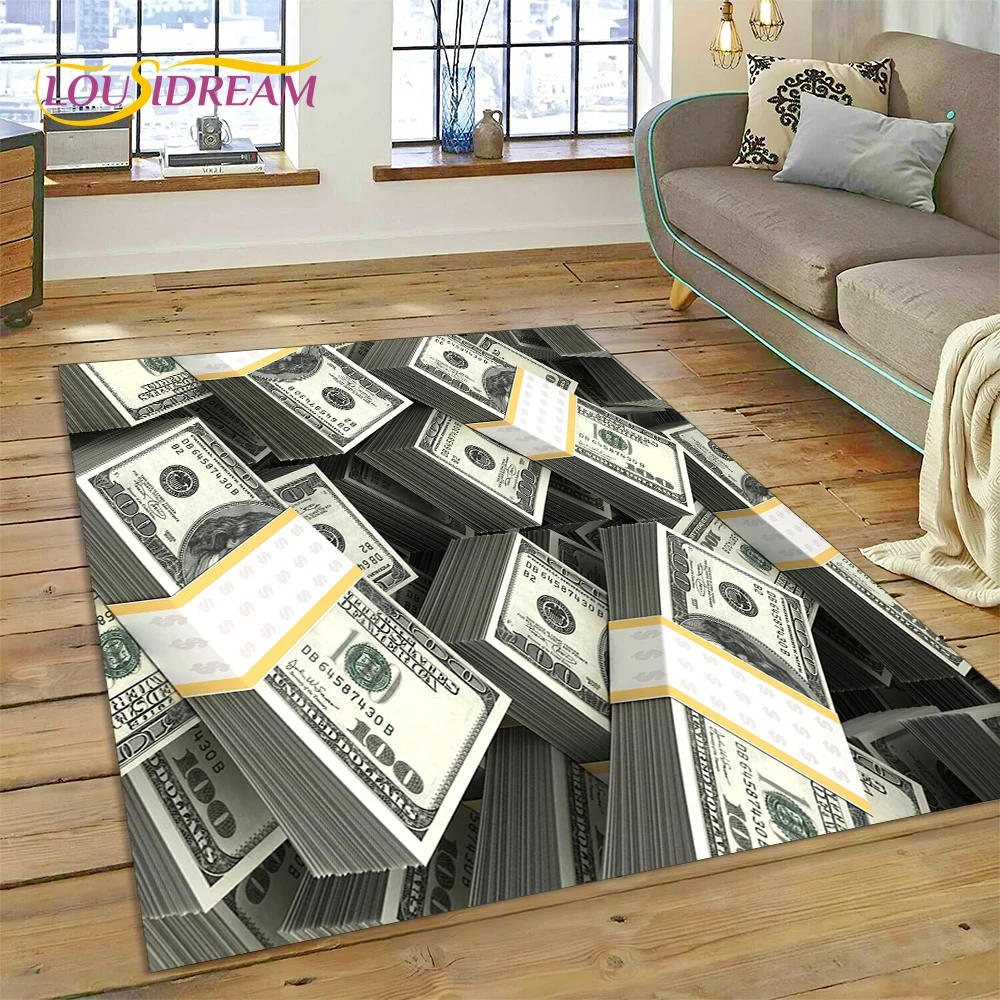 Dollar Euro Pound Money Rich Cartoon Area Rug,Carpet Rug for Home Living Room Bedroom Sofa Doormat Decor,kids Non-slip Floor Mat