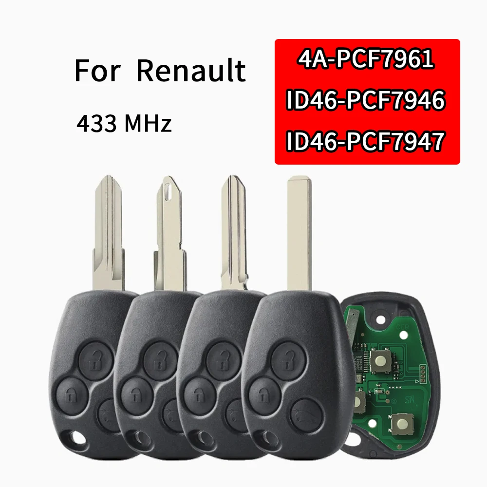 Liberty Remote Car Key PCF7946 7947 4A Chip 433MHz For Renault Trafic Vivaro Primastar Movano Dacia 2/3BT Replace Control Fob