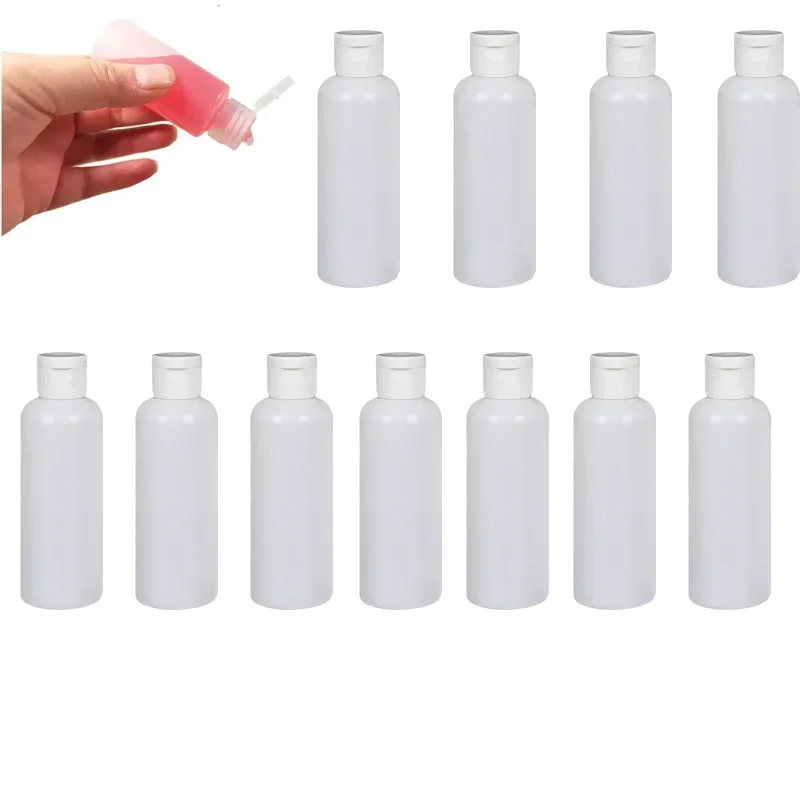 

100 шт., 10 мл-50 мл, прозрачные пустые бутылки для лосьона, пластиковая откидная крышка, портативный косметический шампунь, туалетные принадлежности, контейнер для лосьона для путешествий