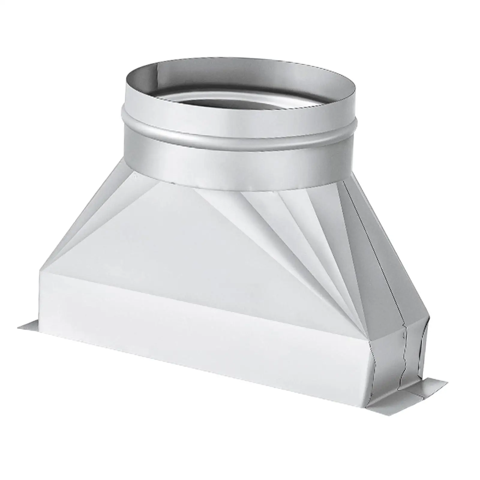 Universal Rectangular to Round HVAC Ducting Transition Galvanized Vent Adapter for Shop Ventilation Systems
