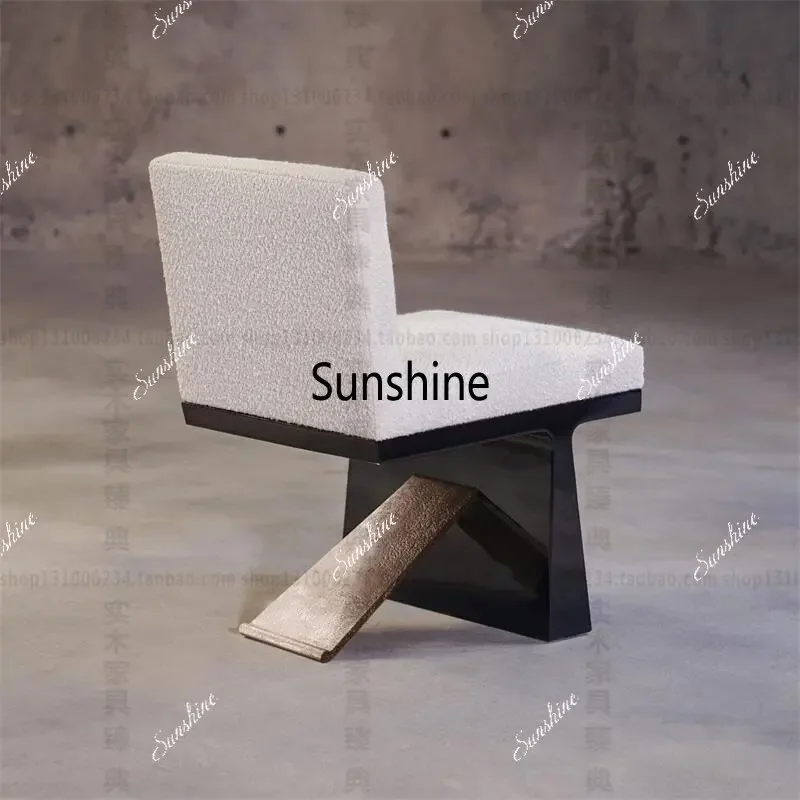 High-end art backrest leisure chair model room villa, dining chair