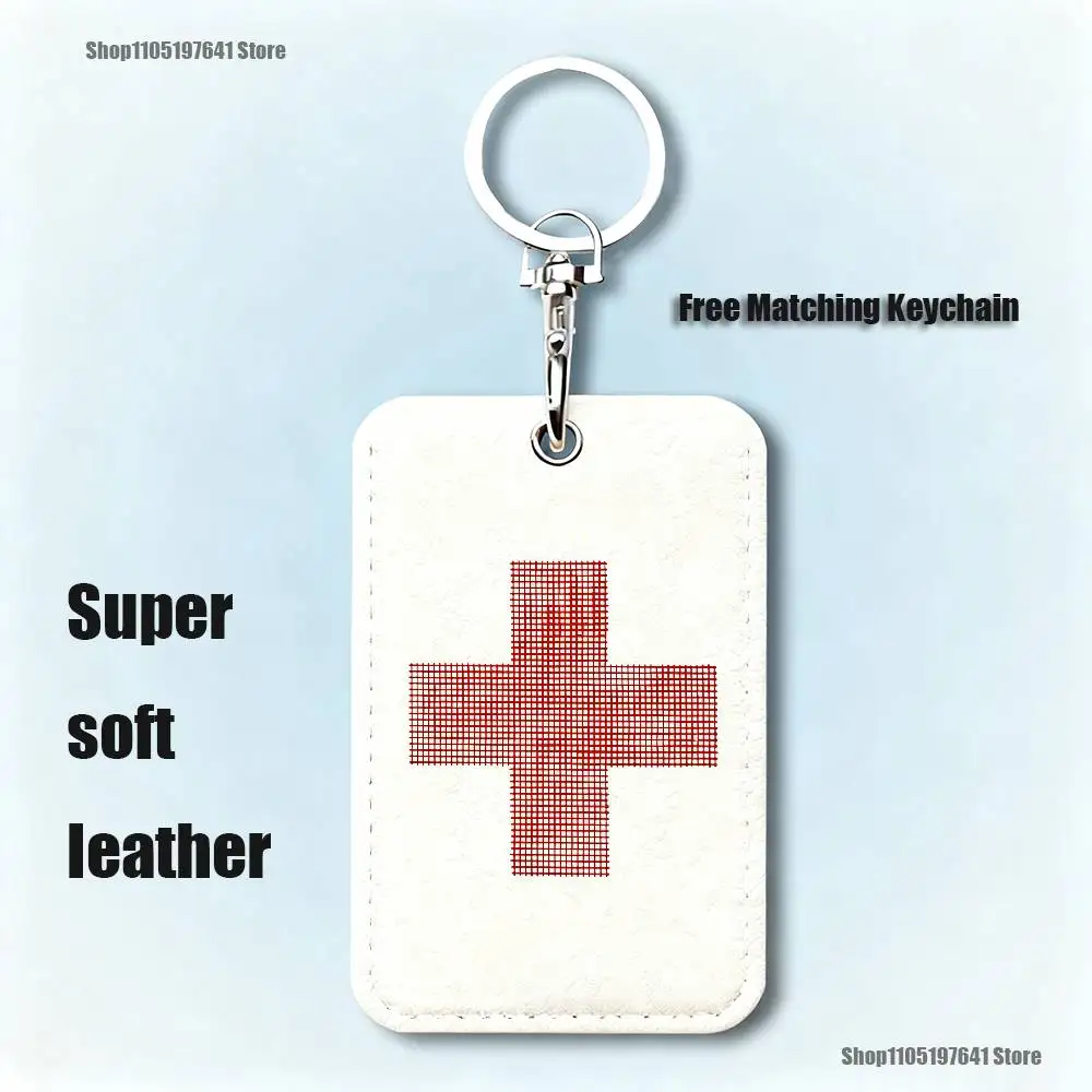 2hollis 2 poster boy Pattern 1Pc PU Leather Card Holder Keychain Key Ring Door Lock Access Tags ID Card Case Keychain Card