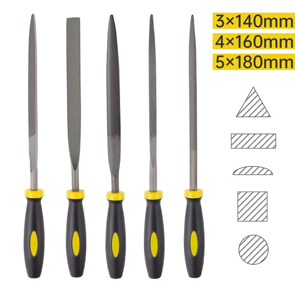 5Pcs/Set High Hardness Hand Tools Needle File Grinding Rasp Straightening Hand File Wood Carving Garden Tool Rasp