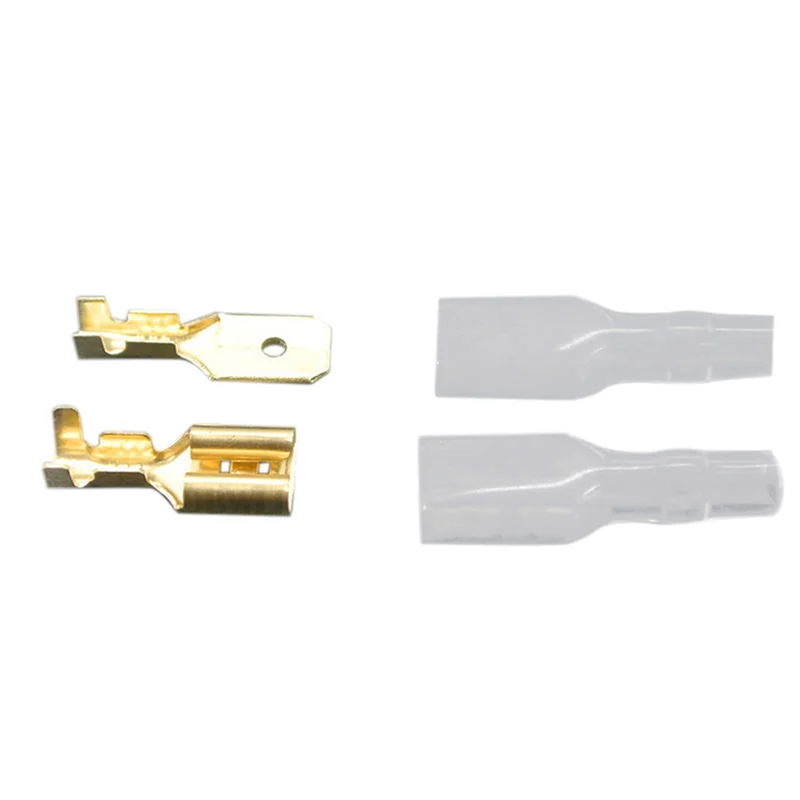 

400PCS Female Male Spade Crimp Terminals Sleeve Wire Wrap Connector For 22-16 AWG Car Audio Speaker, 6.3MM
