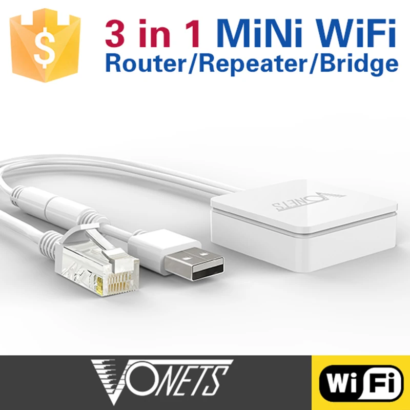 Vonets VAR11N-300 MINI WiFi Wireless Networking Router & Bridge Router Wifi Repeater with 1 WAN/1 LAN AP