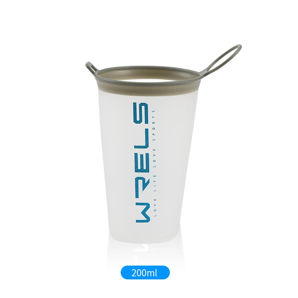 WRELS Klappbare Wasserflasche, TPU, BPA-frei, zusammenklappbar, weiche Flasche, Outdoor-Sport, Wandern, Camping, Laufen, tragbare weiche Wasserflasche