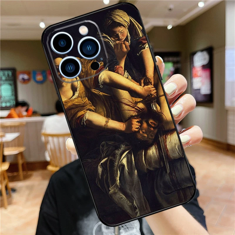 Judith Beheading Holofernes Caravaggio Case For iPhone 15 13 12 11 14 Pro Max Mini X XR XS Max SE 2020 2022 7 8 15 Plus Cover