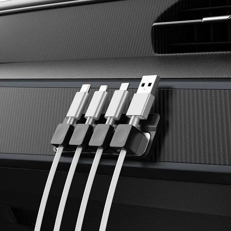 1Set Cable Smooth Adjustable Cord Holder Cable Organizer Magnetic Cable Clips Under Desk Cable Management&Pad Wire Keeper Holde