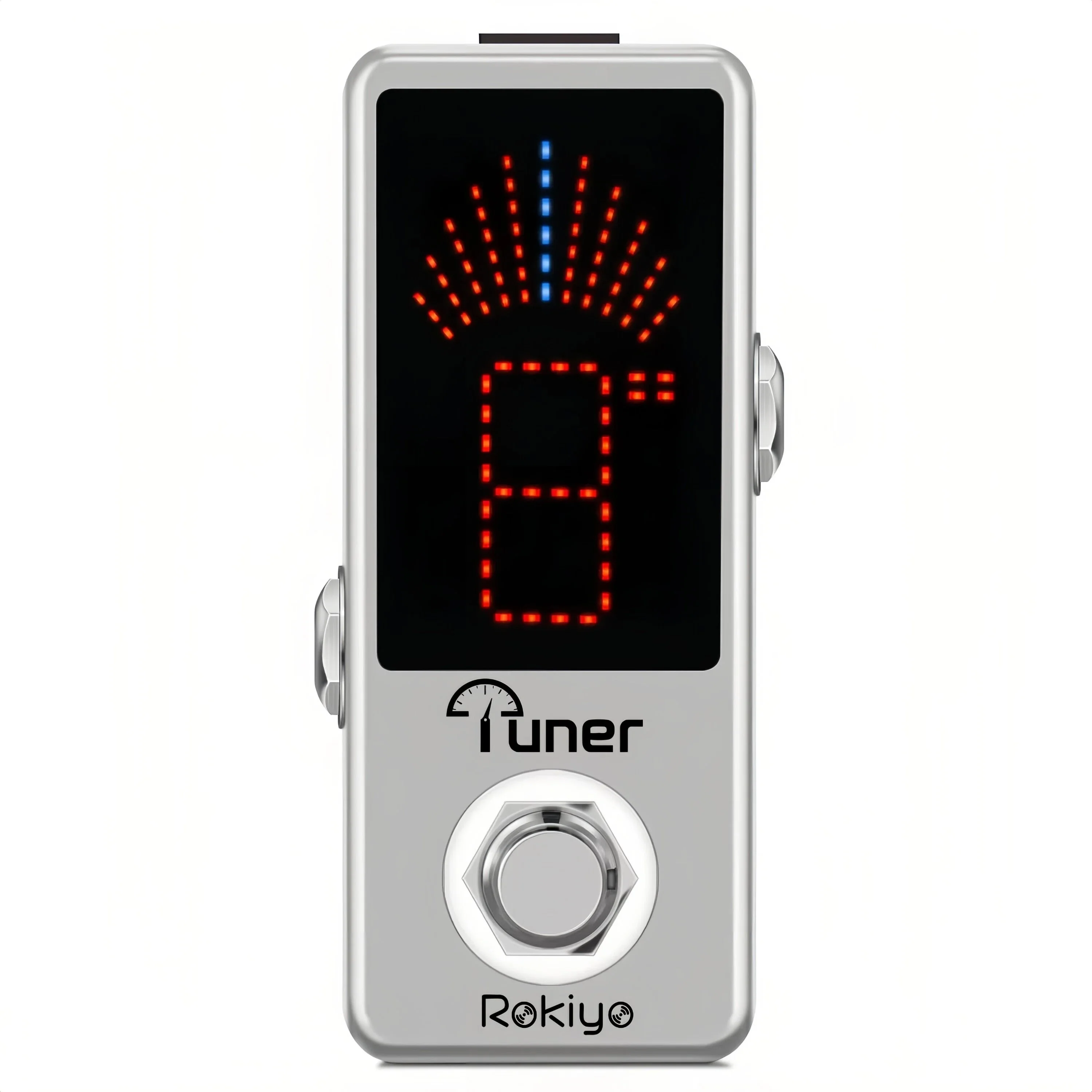 Rokiyo Chromatic Guitar Tuner Pedal High‑Precision Strobe Tuning Mode Compact Stompbox Effect Pedal for Electric Guitar Bass