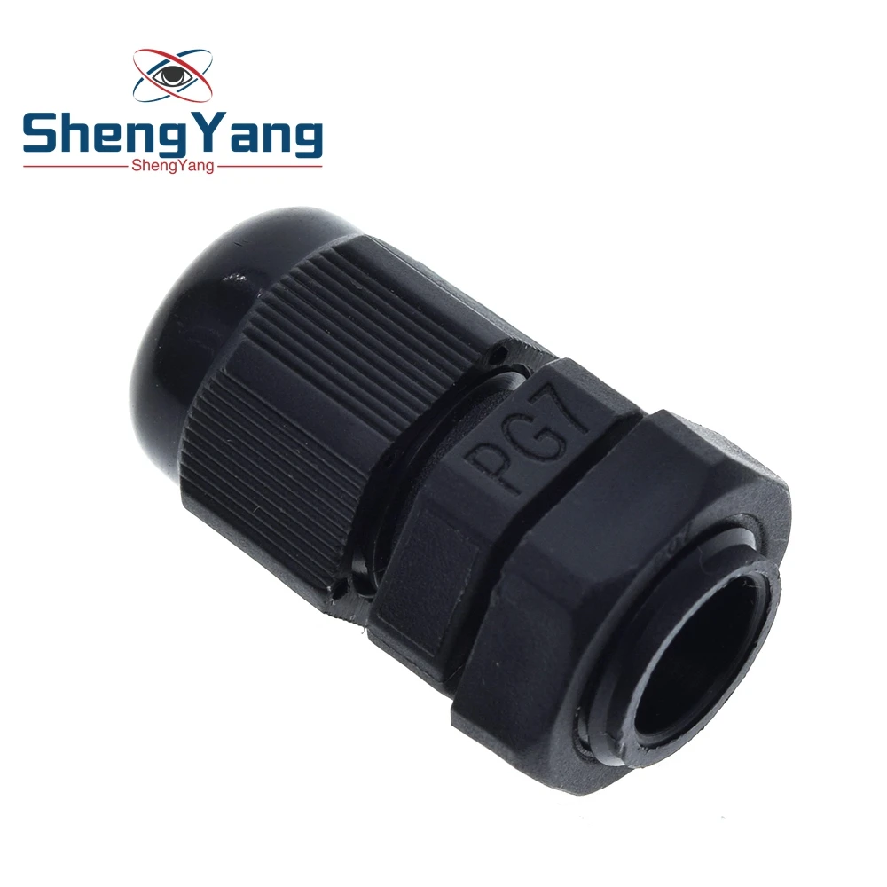 

TZT 10pcs PG7 Black Waterproof Plastic Nylon Cable Gland Connectors Joints For TZT Electronic component