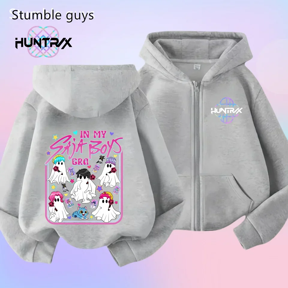 

Spring Autumn KPop Demon Hunters Kids Zipper Hoodie 3-12Y Sportswear Boys Clothes Girls Warm Print Casual​
