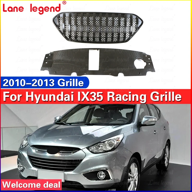 Center Grille for Hyundai IX35 2010-2013 Grille auto Front Grill ABS Racing Grills Front Bumper Grilles Mesh Cover