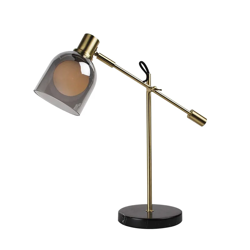 

Nordic creative personality gold wrought iron study desk lamp post-modern simple light luxury model room decorative desk lamp