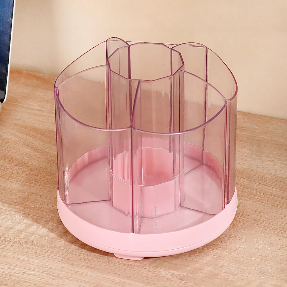 360° Rotating Pen Holder Large Capacity Students Office Desktop Stationery Storage Box Removable Base Pen Holder