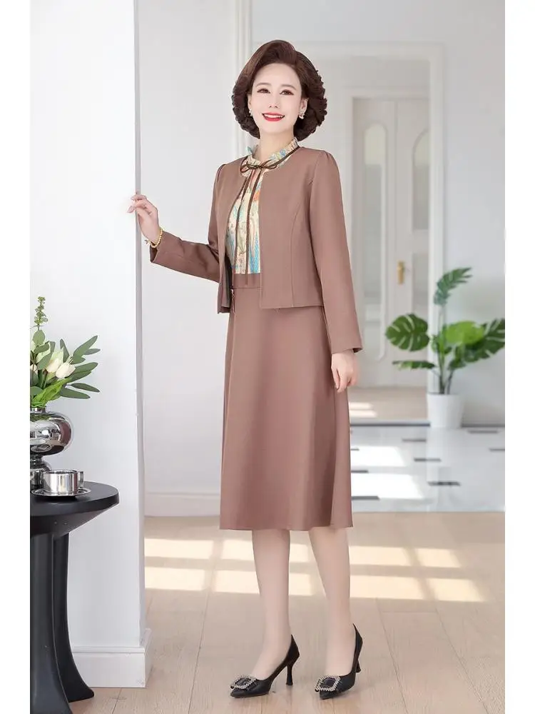 spring Business Suit Elegant Office Professional Dresses for Ladies 2022 Women 2 Piece Dress Long Sleeve Blazer Sleeveles