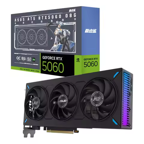 ASUS ATS RTX 5060 O8G Graphics Card NVIDIA Blackwell Architecture 4nm 8GB GDDR7 128 Bit Bus