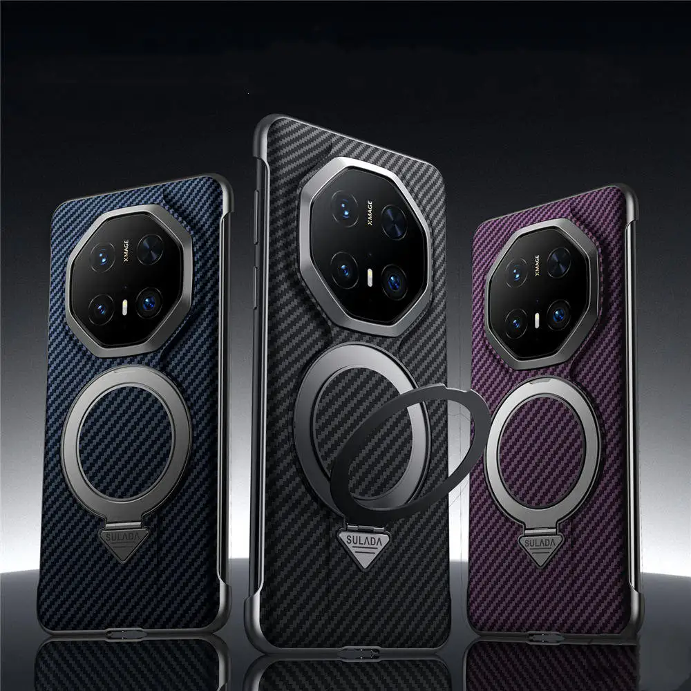 

Magnetic Aramid Fiber Pattern Case For Huawei Mate70 RS Skin-feel Bracket Back Cover