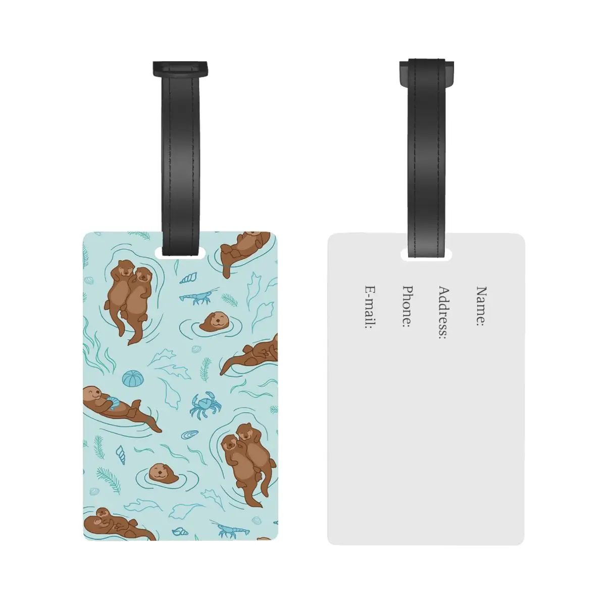 Otter Fun Light Luggage Tags Suitcase Accessories Travel PVC Fashion Baggage Boarding Tag Portable Label Holder ID Name Address