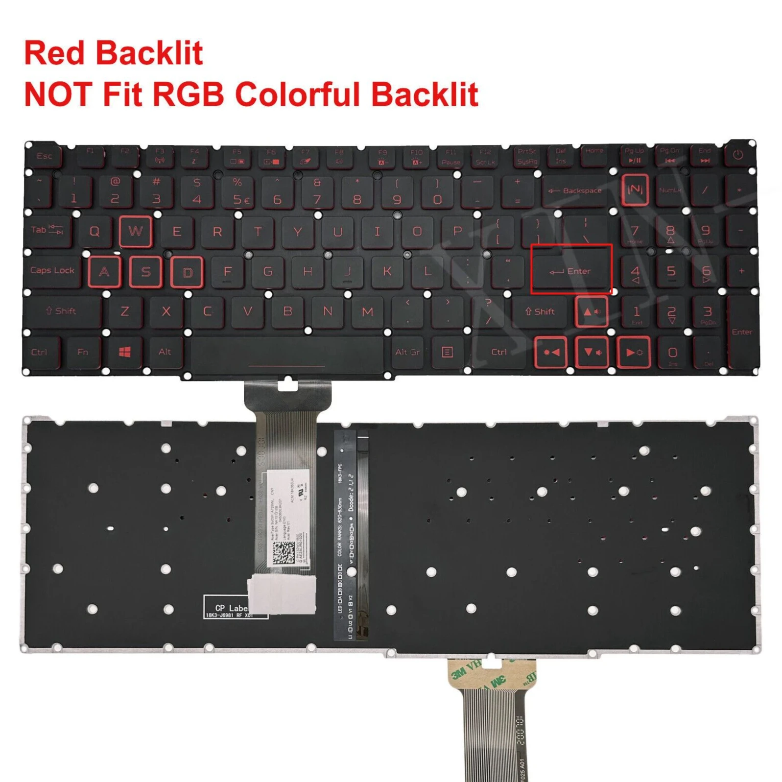 XIN-Russian-US layout Backlit Laptop Keyboard For Acer Nitro 5 AN515-54 AN515-43 AN515-44 AN517-51 52 N17 N17PG0-K1 N715-51 52