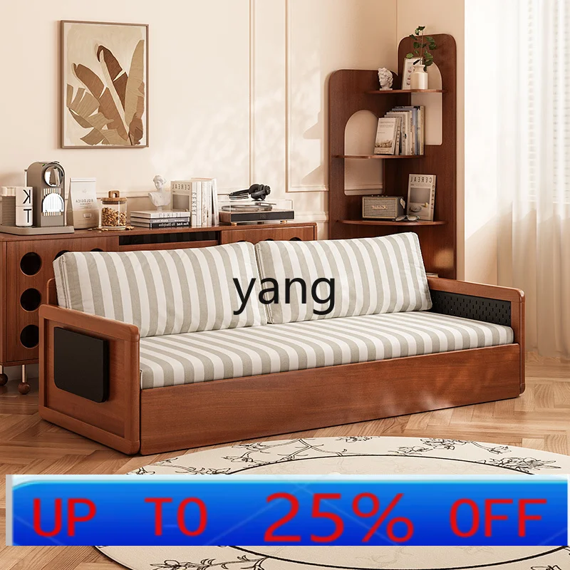 

LTT striped linen cotton sofa bed retro living room full dismantling and washing fabric sofa