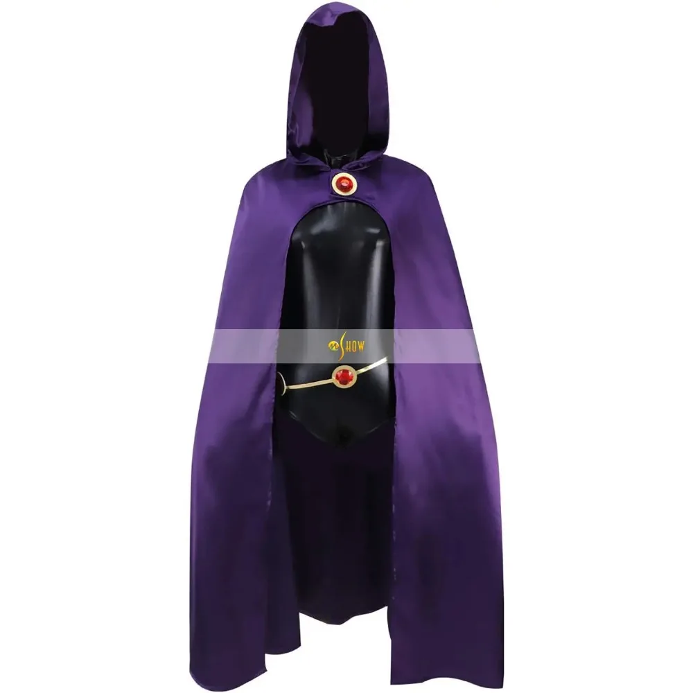 Raven Cosplay Costume Deluxe Jumpsuit Cloak Belt Suit Halloween Uniform for Women