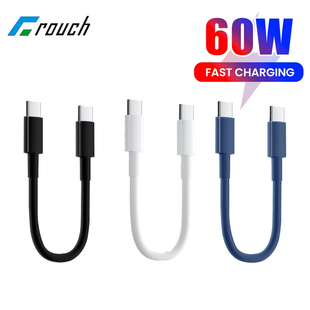 0.3M Short USB Type C Cable PD60W Fast Charging Power Bank Data Cord For iphone 15 Samsung Xiaomi Huawei Phone USB C Cable