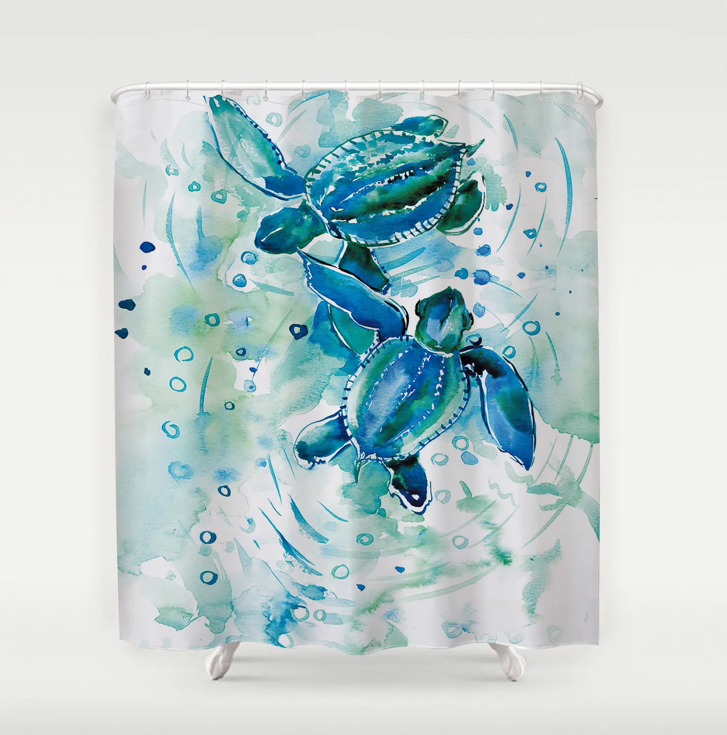 

3D Digital Printed Polyester Waterproof Shower Curtain Thickened Bathroom Partition