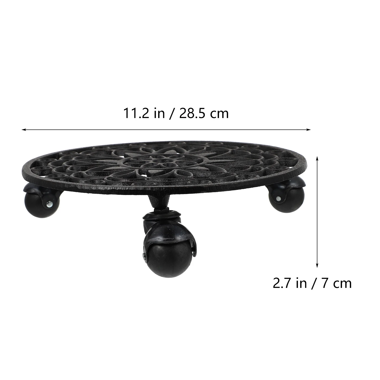 

1 шт. подвижный поднос для цветочного горшка, утолщенное колесное основание для удобного перемещения, полый дизайн, нижний поднос для горшка для растений, съемная мобильная подставка